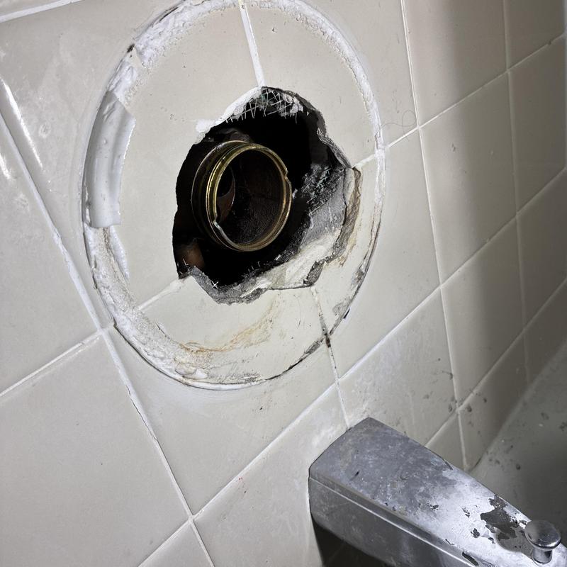 Detailed view of Leak Repair setup by Heise's Plumbing