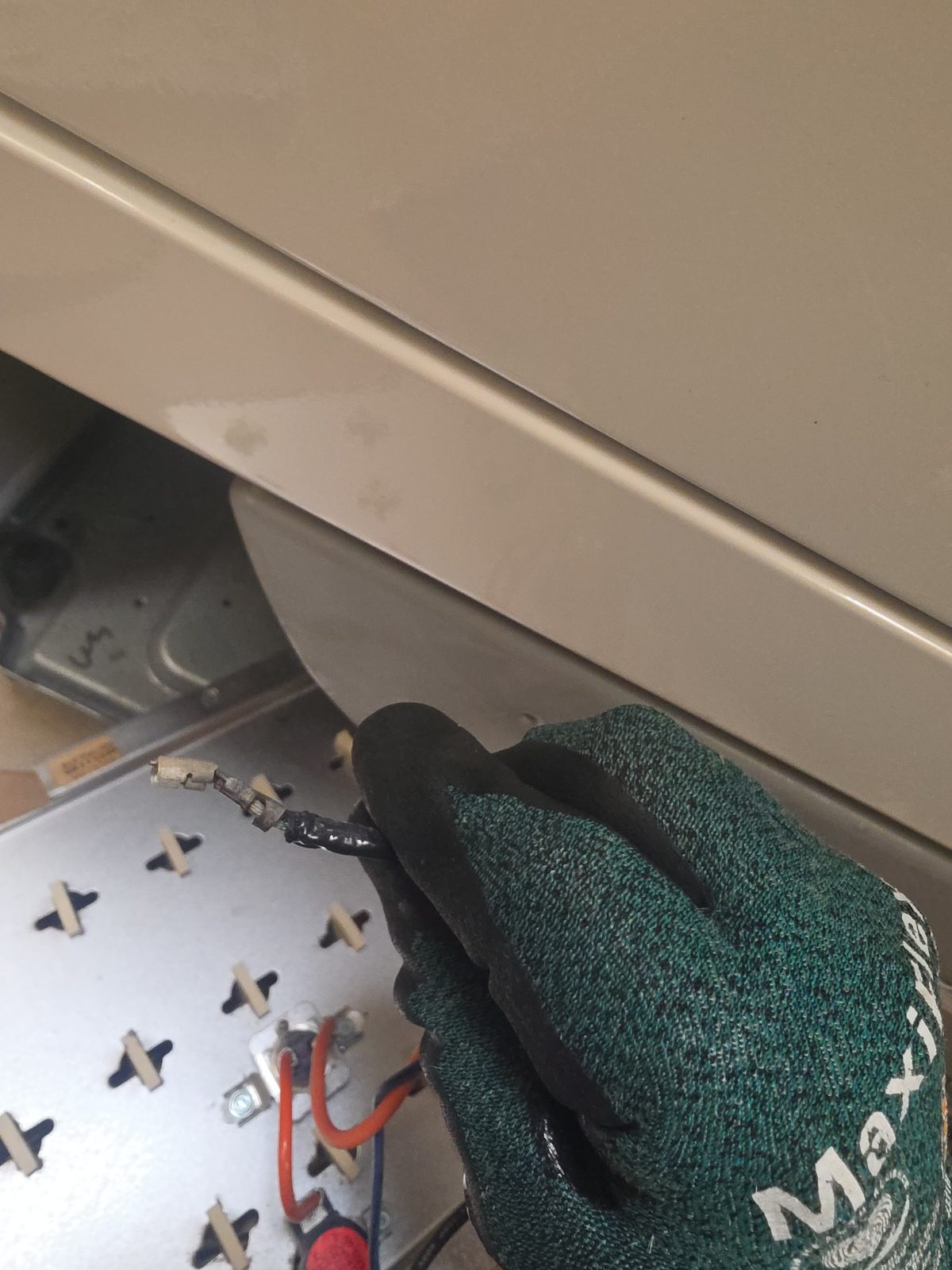 Detailed view of Dryer Heating Element Replacement setup by Heise's Plumbing