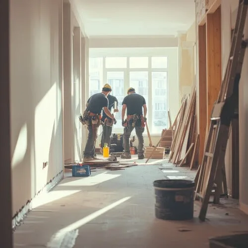 Property maintenance contractors performing building renovation in San Francisco