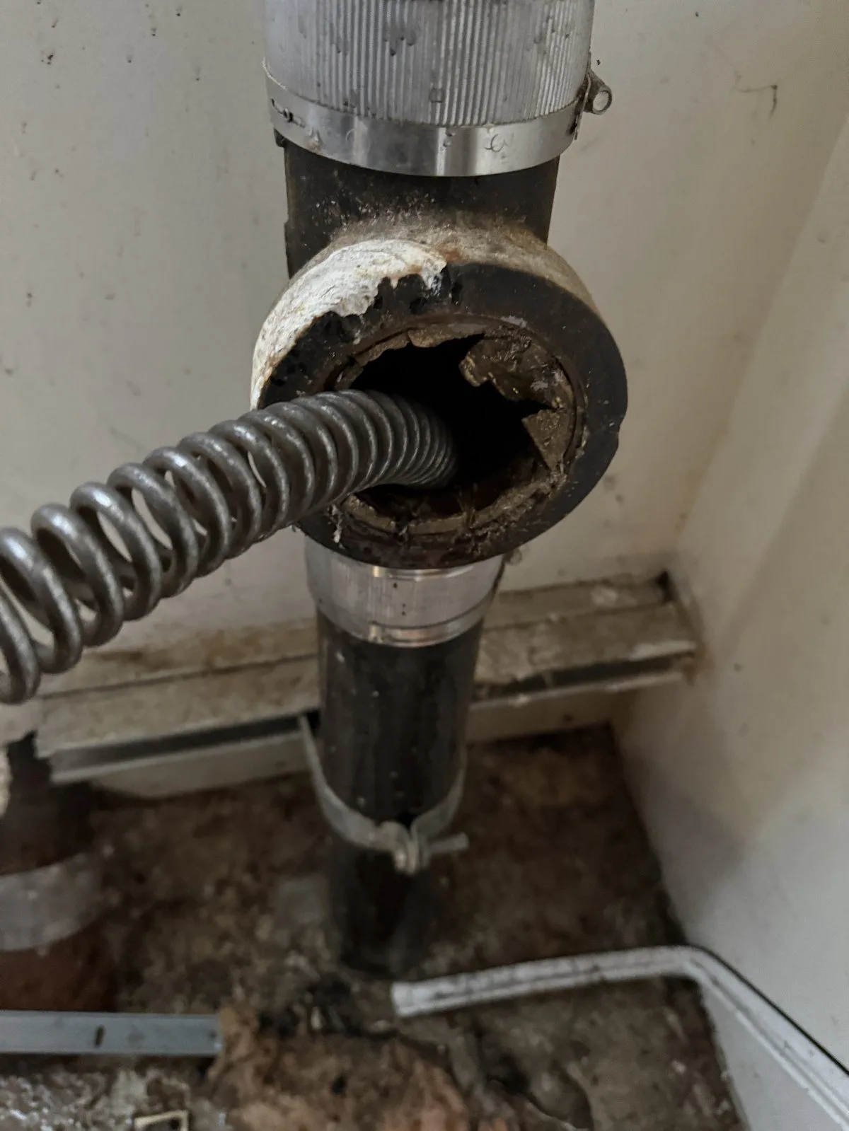 Technician inspecting cleanout and plumbing pipes in San Francisco