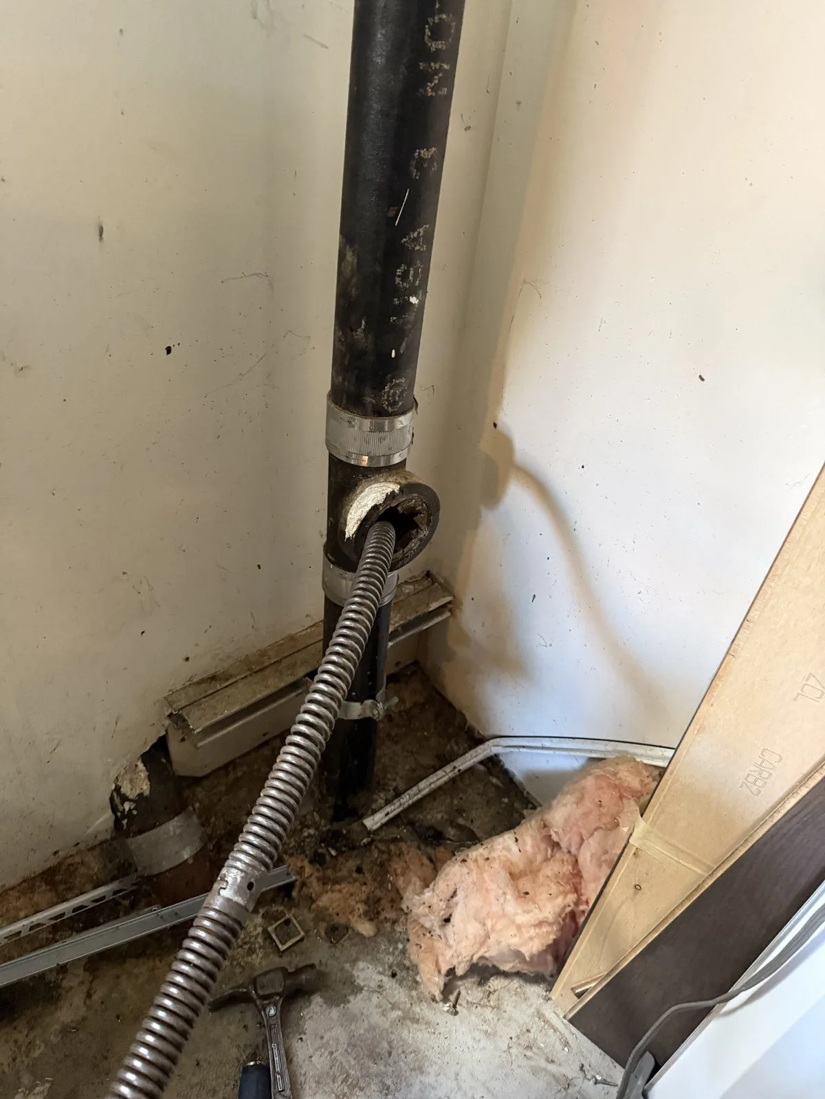 Detailed view of Sewer Line Snaking & Cleanout Repair setup by Heise's Plumbing