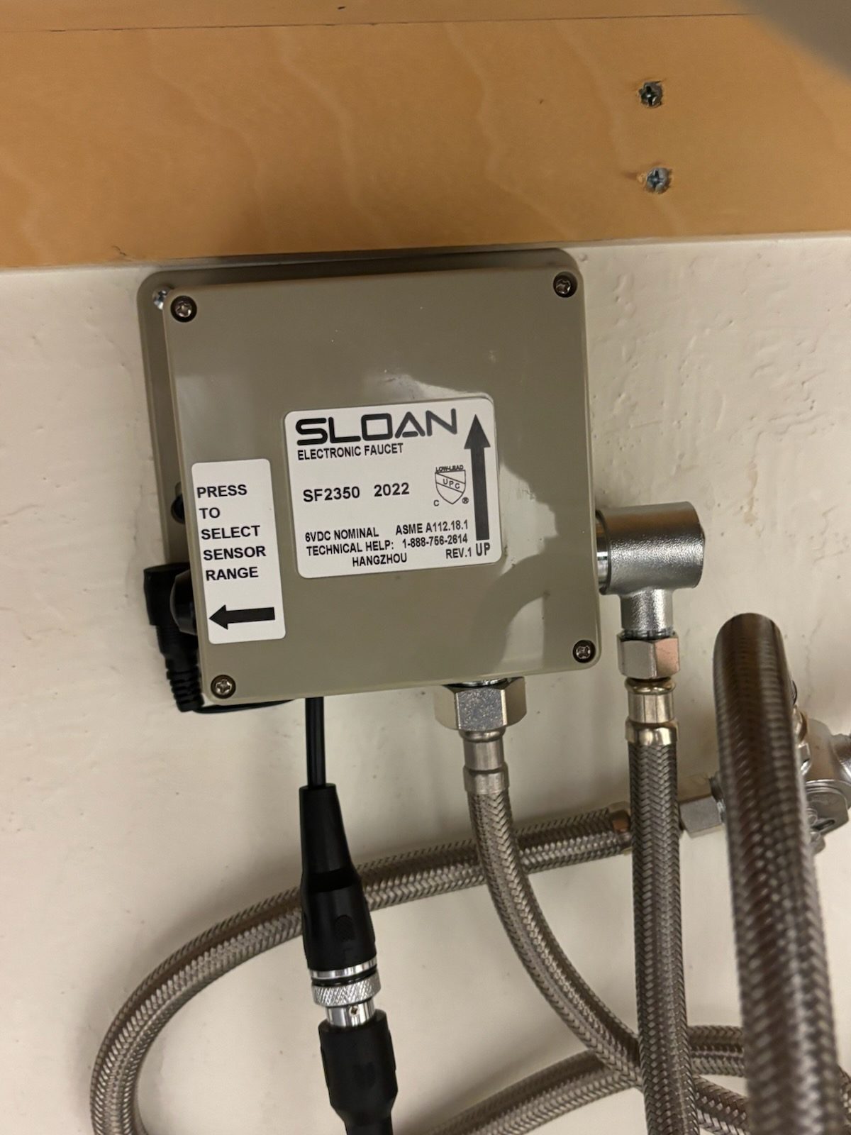 Detailed view of Sloan Hands-Free Faucet Installation setup by Heise's Plumbing
