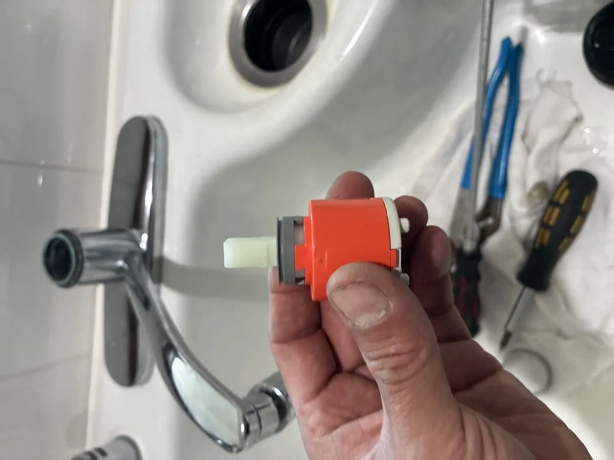 Detailed view of Toilet Dye Test for Running Toilets setup by Heise's Plumbing