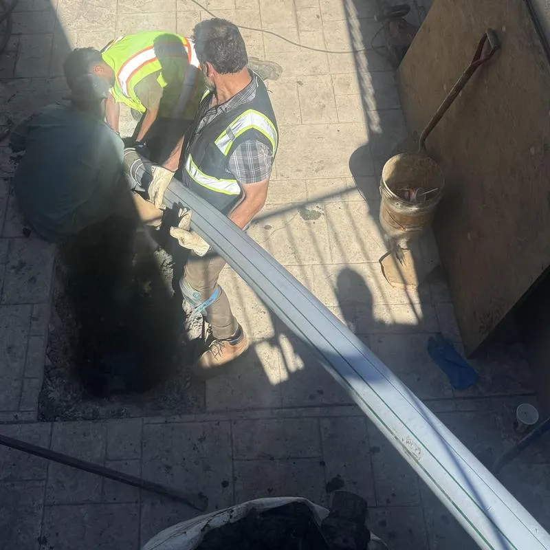 Trenchless line puller machine installation in Easton Addition, Burlingame by Heise's Plumbing