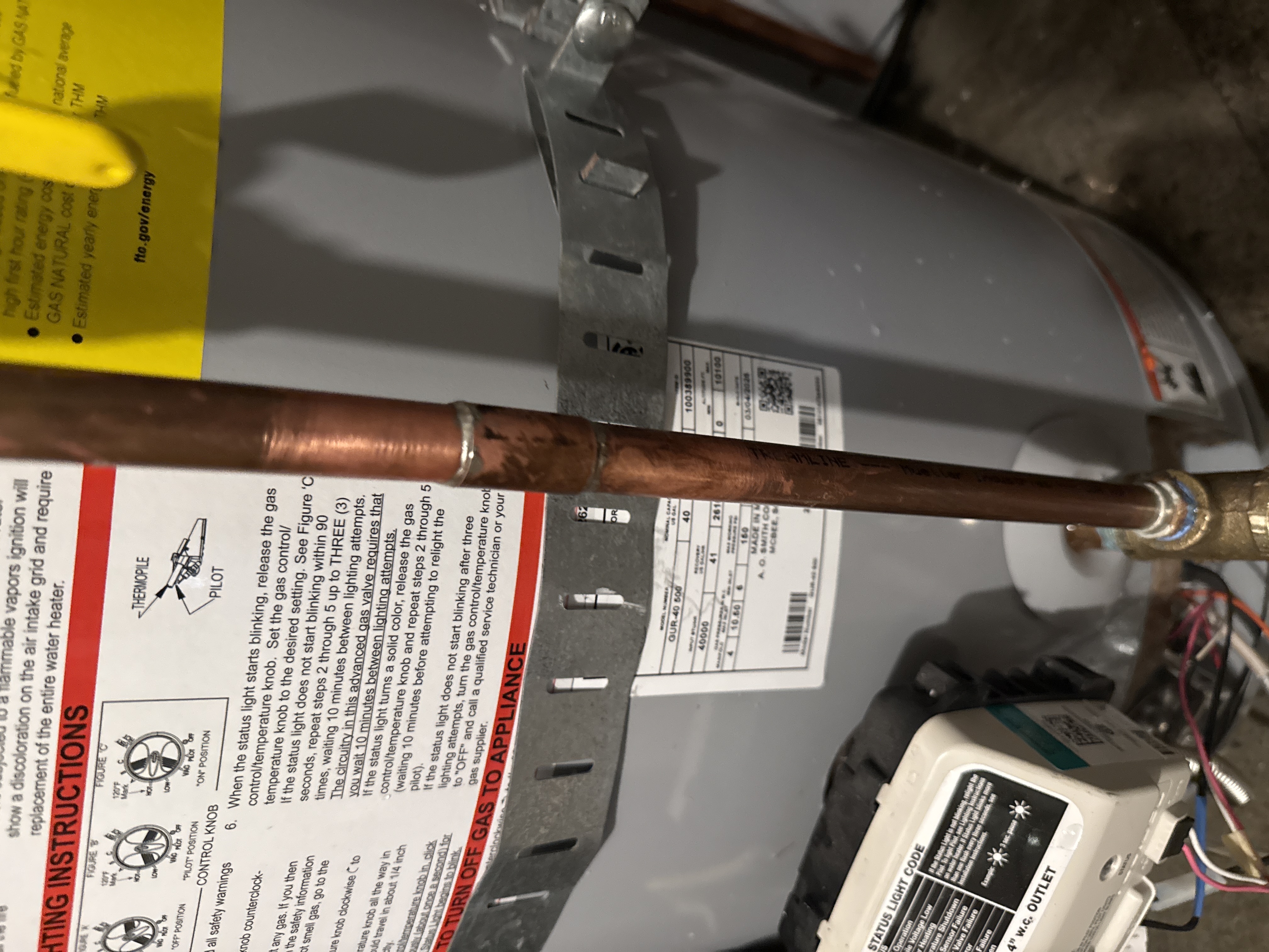 New thermal expansion tank mounted on hot water system piping