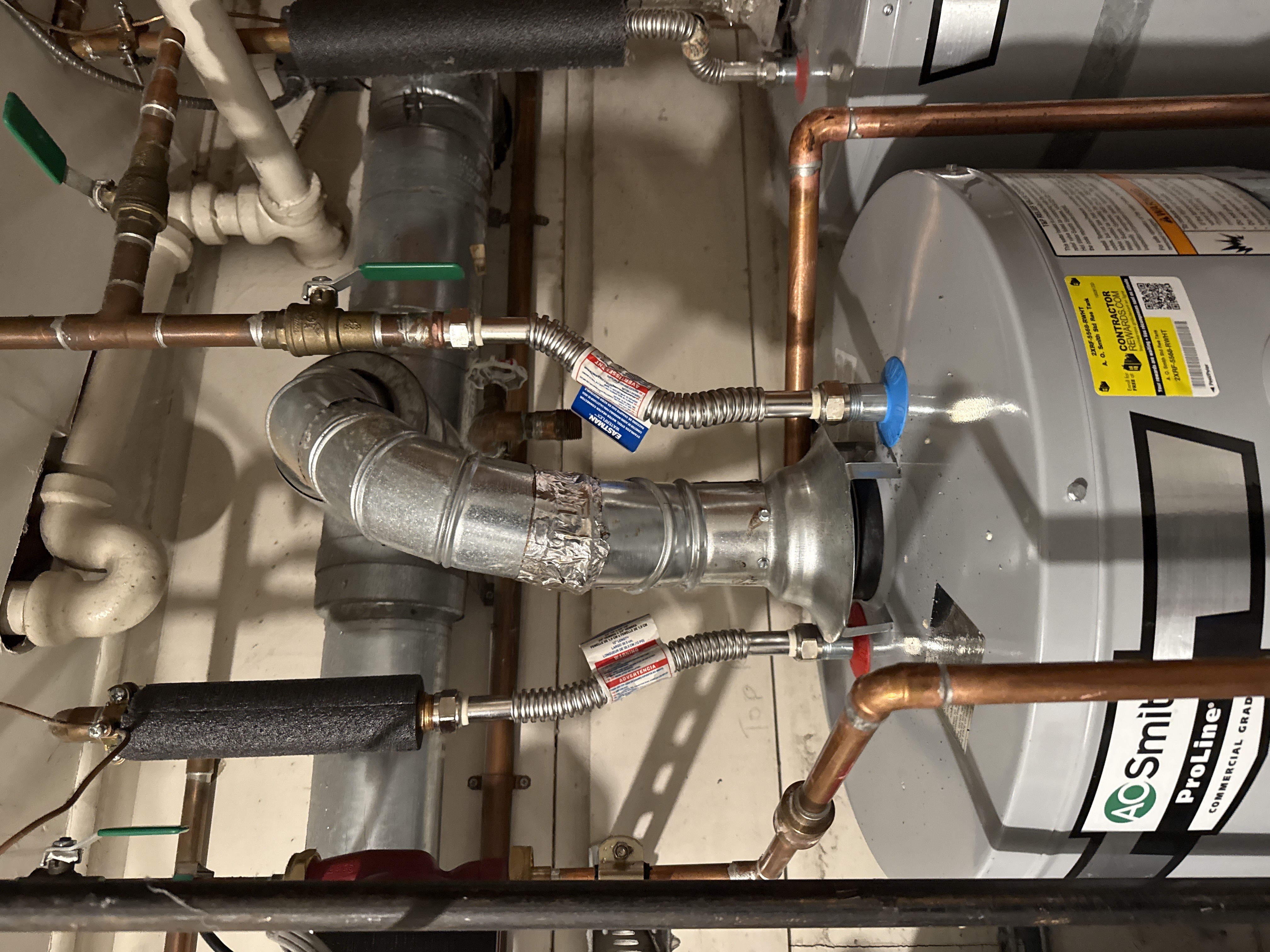 Water heater temperature and pressure relief valve drain pipe