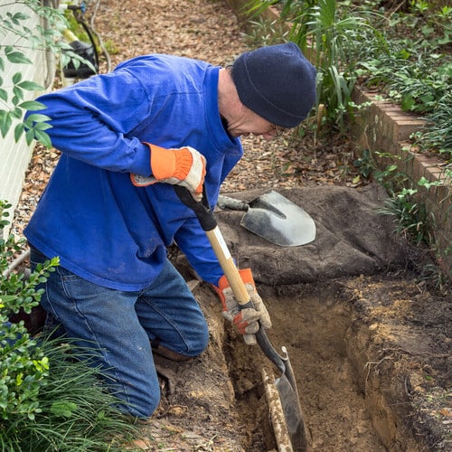 Heise's Plumbing workers repairing a water and sewer line in San Francisco