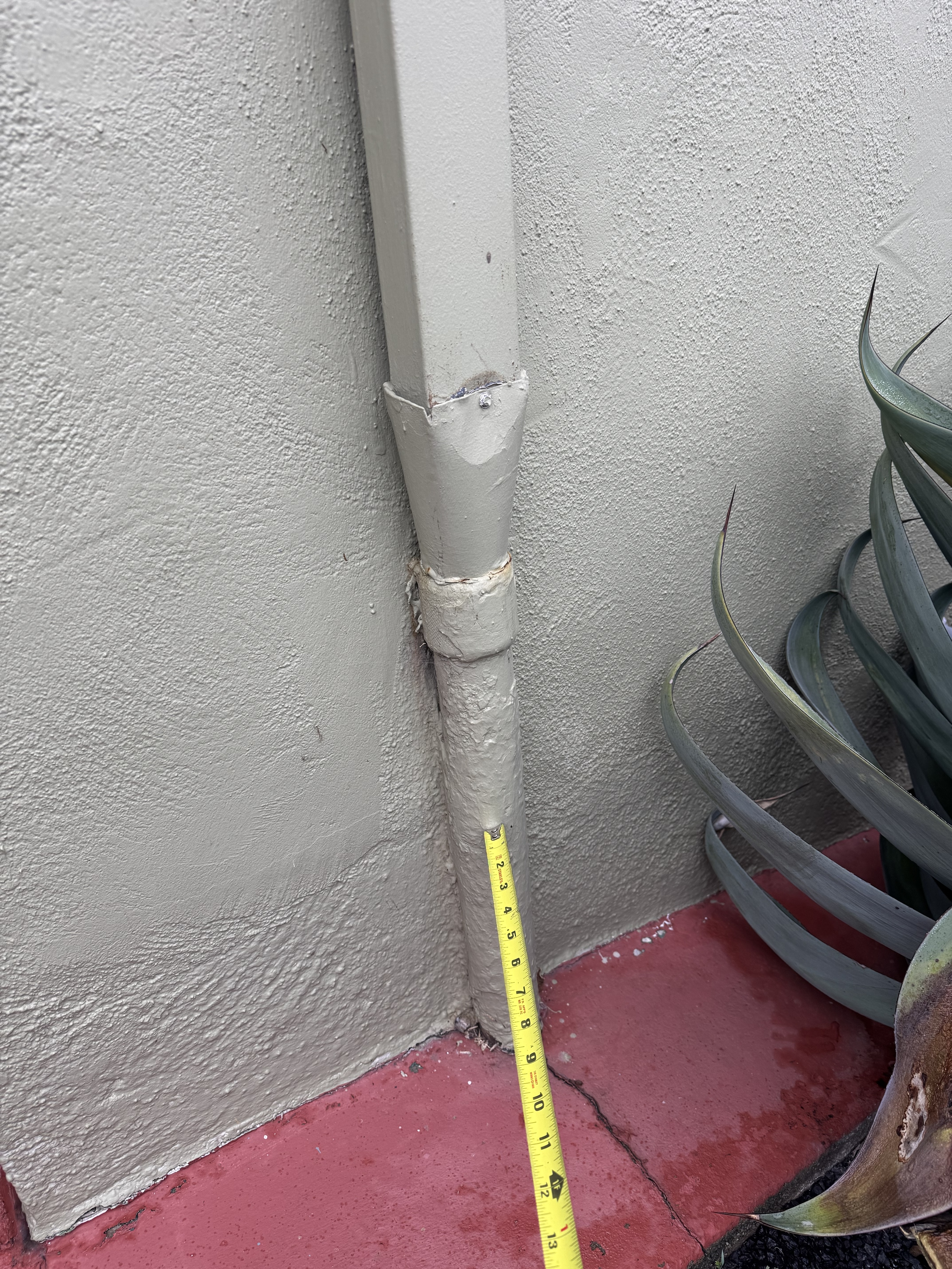 Roof leader drain piping in Mission District San Francisco