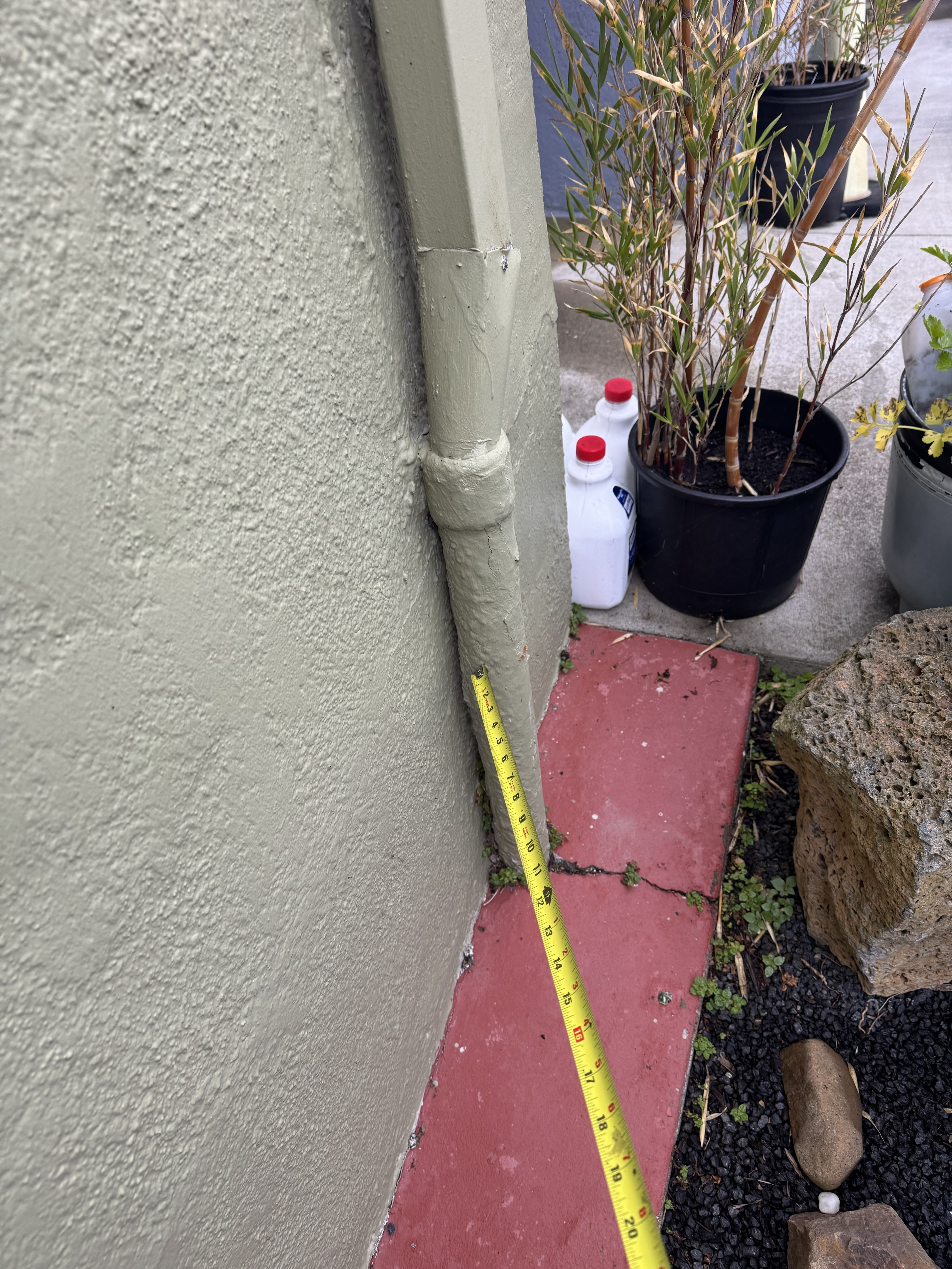 Roof leader drain access before plumbing modification